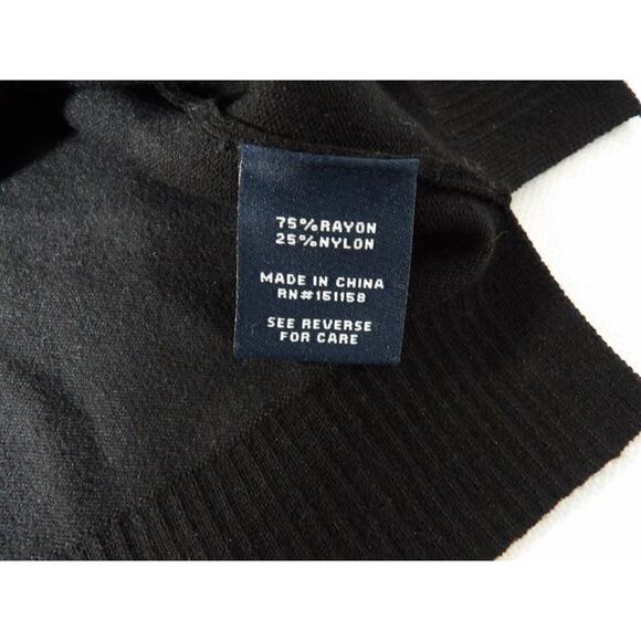 525 America Sweater Medium Black Square Neck Bell Sleeve Knit Minimalist Capsule - Picture 12 of 13